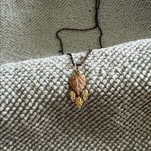 Gold and Silver Leaf Pendant Necklace